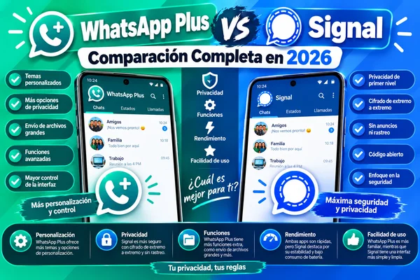 WhatsApp Plus مقابل Signal: مقارنة شاملة في 2026
