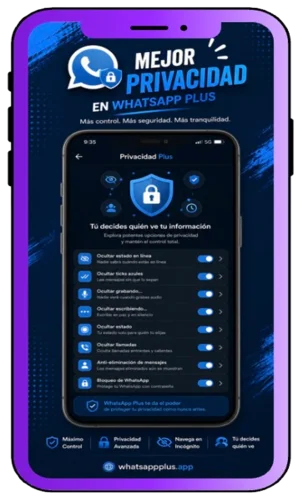 Mejor privacidad en WhatsApp Plus